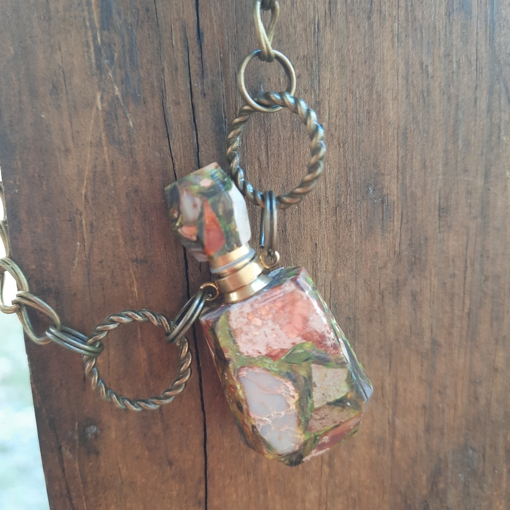 Bronze Orange Sea Sediment Vial Necklace - Picture 5 of 15